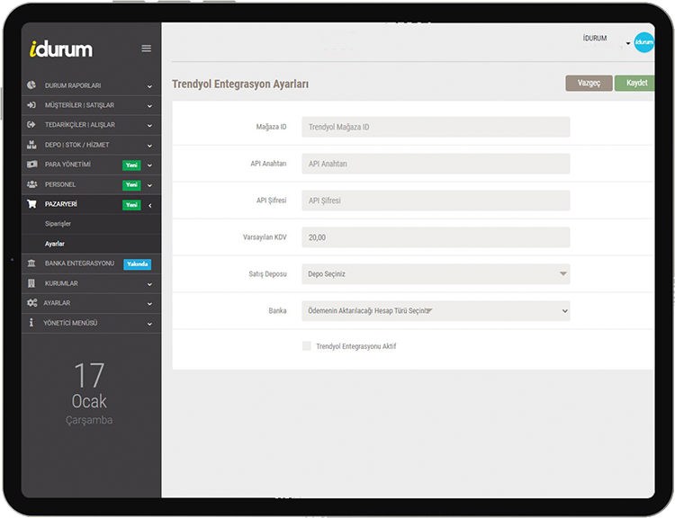 Trendyol Entegrasyon Ayarları